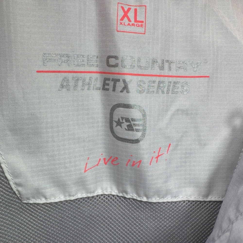 Free Country Jacket Womens XL White Grey Neon Pink Windbreaker Hooded Full Zip - Picture 6 of 11